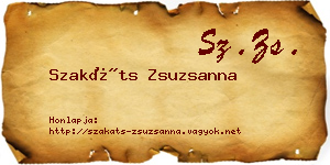 Szakáts Zsuzsanna névjegykártya
