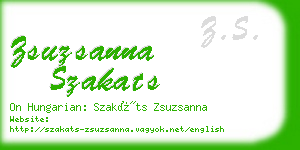 zsuzsanna szakats business card